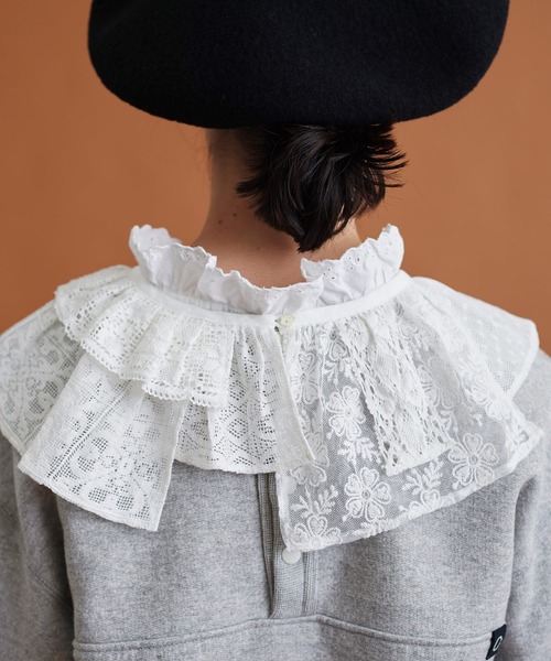 Malle（マル）の「Malle　いろいろレース付け衿（付け襟・レディース・ブラック/オフホワイト/ブルー・FREE）」の19枚目の写真