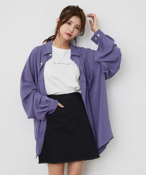 JUNRED(ジュンレッド)の「オーバーサイズドレープシャツ(シャツ/ブラウス・メンズ・ホワイト/ブラック/ブルー系その他4/グリーン系その他・S/M/L)」の1枚目の写真