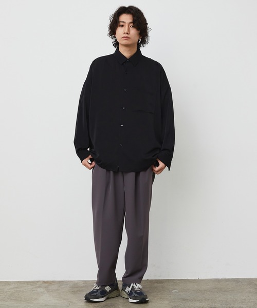 JUNRED(ジュンレッド)の「オーバーサイズドレープシャツ(シャツ/ブラウス・メンズ・ホワイト/ブラック/ブルー系その他4/グリーン系その他・S/M/L)」の15枚目の写真