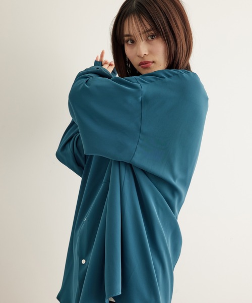 JUNRED(ジュンレッド)の「オーバーサイズドレープシャツ(シャツ/ブラウス・メンズ・ホワイト/ブラック/ブルー系その他4/グリーン系その他・S/M/L)」の11枚目の写真