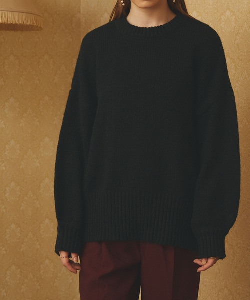 PURIL（ピュリル）の「【PURIL】刺繍ロゴモックネックボリュームニット（ニット/セーター・レディース・ブラック/ブラウン/ブルー/アイボリー・S/M）」の19枚目の写真