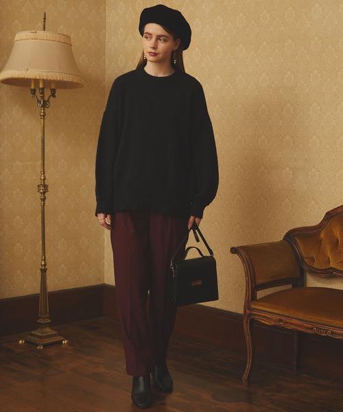 PURIL（ピュリル）の「【PURIL】刺繍ロゴモックネックボリュームニット（ニット/セーター・レディース・ブラック/ブラウン/ブルー/アイボリー・S/M）」の16枚目の写真