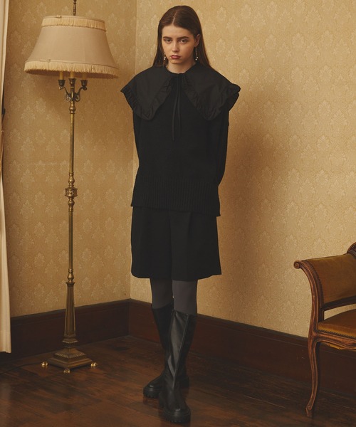 PURIL（ピュリル）の「【PURIL】刺繍ロゴモックネックボリュームニット（ニット/セーター・レディース・ブラック/ブラウン/ブルー/アイボリー・S/M）」の15枚目の写真