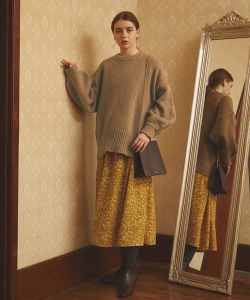 PURIL（ピュリル）の「【PURIL】刺繍ロゴモックネックボリュームニット（ニット/セーター・レディース・ブラック/ブラウン/ブルー/アイボリー・S/M）」の12枚目の写真