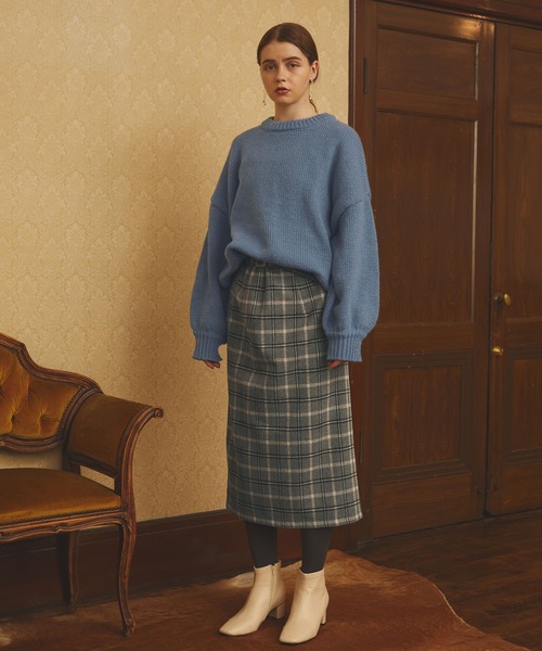 PURIL（ピュリル）の「【PURIL】刺繍ロゴモックネックボリュームニット（ニット/セーター・レディース・ブラック/ブラウン/ブルー/アイボリー・S/M）」の7枚目の写真