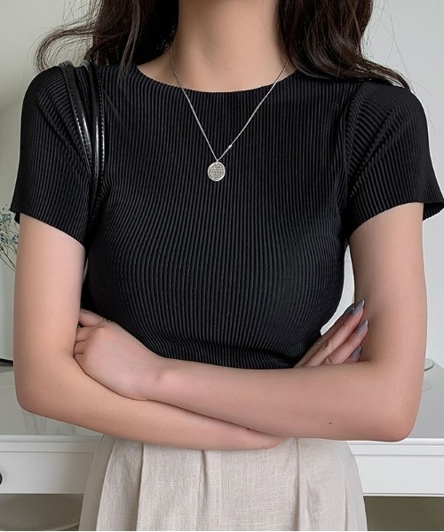 merongshop(メロンショップ)の「MERONGSHOP ディーププリーツTシャツ(Tシャツ/カットソー・レディース・ホワイト/ブラック/スカイブルー・FREE)」の17枚目の写真