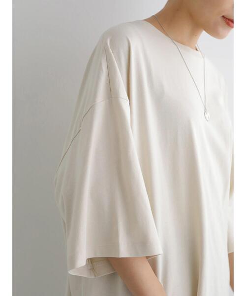 AMERICAN HOLIC（アメリカンホリック）の「裾ラウンド5分袖カットチュニック（Tシャツ/カットソー・レディース・アイボリー/イエロー系その他2/ブラック系その他4・M/L）」の18枚目の写真