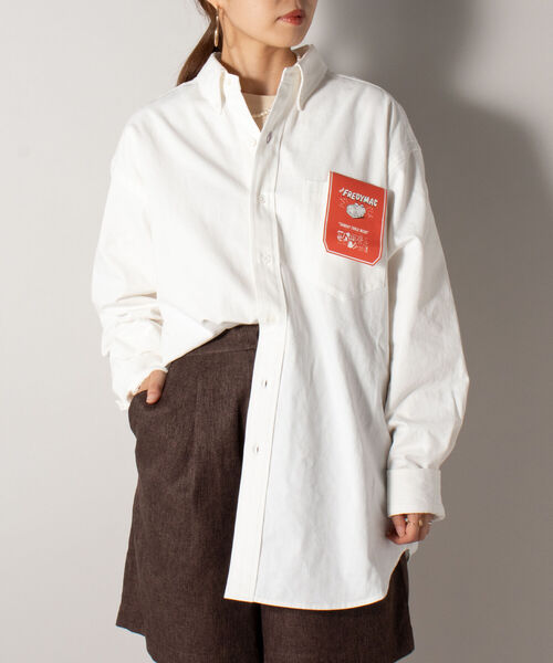 FREDY MAC（フレディーマック）の「【FREDYMAC ”SUNDAY TOOLS WEAR”】ツイルオーバーシャツ（シャツ/ブラウス・メンズ・ネイビー/オフホワイト/オレンジ/ライトパープル・MEDIUM/LARGE）」の2枚目の写真