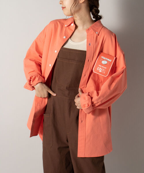 FREDY MAC（フレディーマック）の「【FREDYMAC ”SUNDAY TOOLS WEAR”】ツイルオーバーシャツ（シャツ/ブラウス・メンズ・ネイビー/オフホワイト/オレンジ/ライトパープル・MEDIUM/LARGE）」の4枚目の写真
