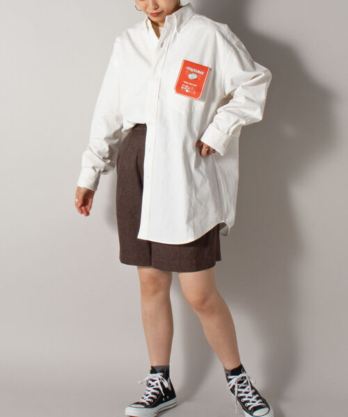 FREDY MAC（フレディーマック）の「【FREDYMAC ”SUNDAY TOOLS WEAR”】ツイルオーバーシャツ（シャツ/ブラウス・メンズ・ネイビー/オフホワイト/オレンジ/ライトパープル・MEDIUM/LARGE）」の7枚目の写真