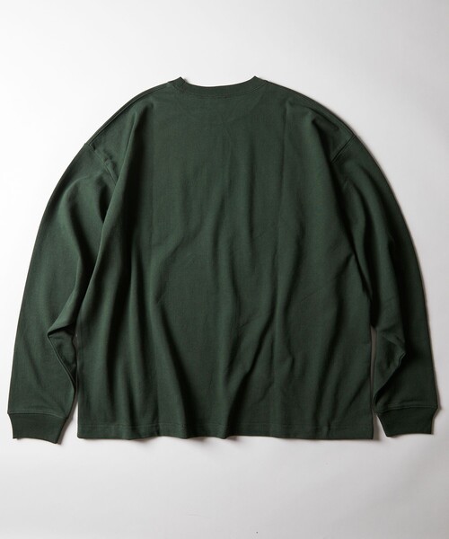 FREAK'S STORE（フリークスストア）の「WEB限定 ビッグシルエット マックスウェイト ロングスリーブ クルーネックTシャツ/ロンT/ヘビーウェイト（Tシャツ/カットソー・メンズ・ブラウン/ダークグリーン/ホワイト/ブラック/グレイッシュベージュ/杢グレー・SMALL/LARGE/MEDIUM）」の8枚目の写真