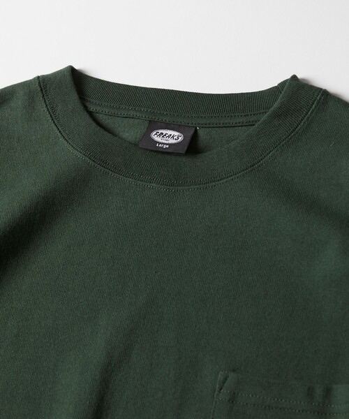 FREAK'S STORE（フリークスストア）の「WEB限定 ビッグシルエット マックスウェイト ロングスリーブ クルーネックTシャツ/ロンT/ヘビーウェイト（Tシャツ/カットソー・メンズ・ブラウン/ダークグリーン/ホワイト/ブラック/グレイッシュベージュ/杢グレー・SMALL/LARGE/MEDIUM）」の9枚目の写真