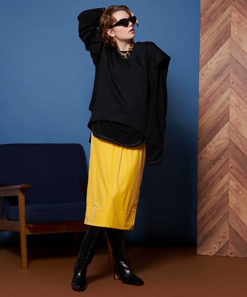 MAISON SPECIAL（メゾンスペシャル）の「ダンボールレイヤードトップス【MAISON SPECIAL/メゾンスペシャル】（Tシャツ/カットソー・レディース・ホワイト/ブラック/グレー・FREE）」の8枚目の写真