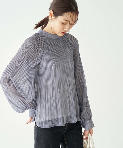 ROPE' PICNIC(ロペピクニック)の「【セットアップ対応】ガンクラブチェックブラウス(シャツ/ブラウス・レディース・ベージュ系その他/ダークブラウン/ブルー・38)」の3枚目の写真