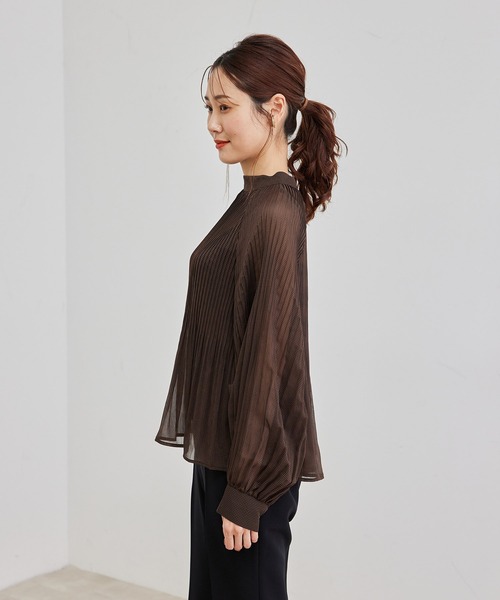 ROPE' PICNIC(ロペピクニック)の「【セットアップ対応】ガンクラブチェックブラウス(シャツ/ブラウス・レディース・ベージュ系その他/ダークブラウン/ブルー・38)」の6枚目の写真