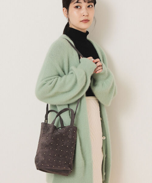 Ray BEAMS(レイビームス)の「MARLON FIRENZE × Ray BEAMS/ 別注 スタッズ バッグ(ショルダーバッグ・レディース・ナチュラル/チャコールグレー・ONE SIZE)」の9枚目の写真