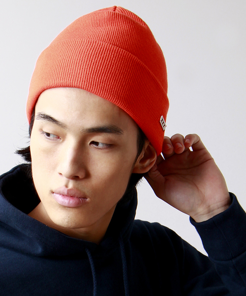 WEGO（ウィゴー）の「WEGO/プレートニットキャップ（ニットキャップ/ビーニー・メンズ・ブラック/杢グレー/イエロー/オレンジ・FREE）」の4枚目の写真