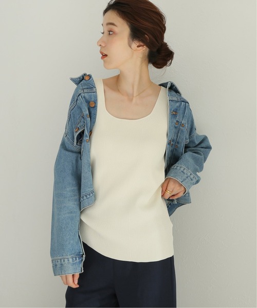 Noble（ノーブル）の「ソフトスクエアーネックニットタンク◆（ニット/セーター・レディース・ブラック/ホワイト/ベージュ・FREE）」の2枚目の写真