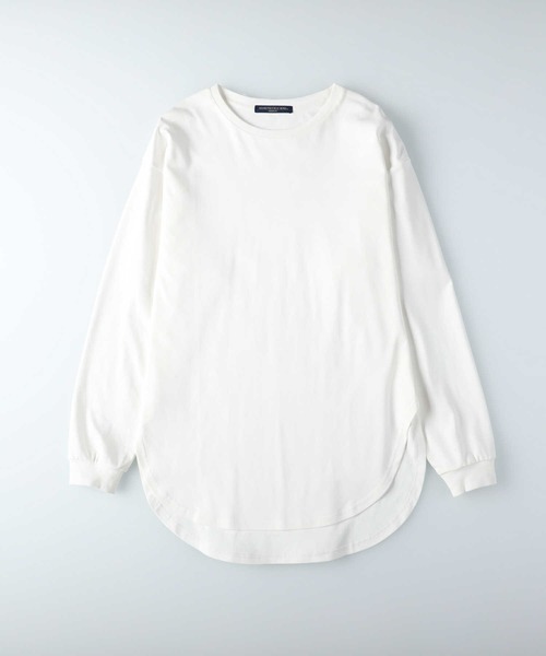 HONEYSUCKLE ROSE（ハニーサックルローズ）の「【HONEYSUCKLE ROSE】ラウンドビッグシルエットロンT（Tシャツ/カットソー・レディース・ライトブラウン/ホワイト/ブラック・M/L/S）」の7枚目の写真