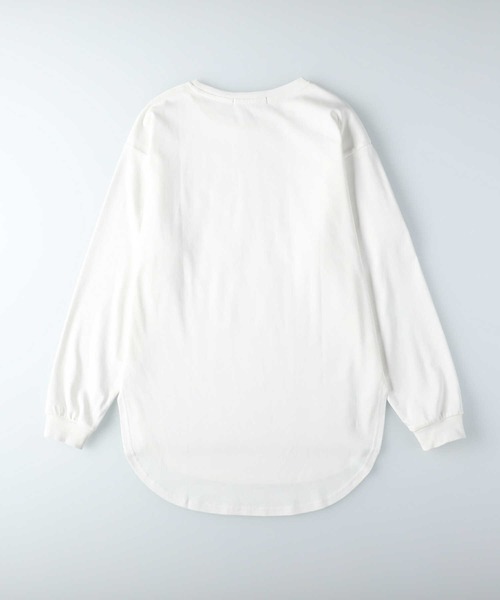 HONEYSUCKLE ROSE（ハニーサックルローズ）の「【HONEYSUCKLE ROSE】ラウンドビッグシルエットロンT（Tシャツ/カットソー・レディース・ライトブラウン/ホワイト/ブラック・M/L/S）」の8枚目の写真