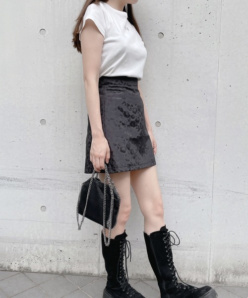 lilLilly（リルリリー）の「レオパードジャガードスカート（スカート・レディース・ブラック/アイボリー・SMALL/MEDIUM）」の16枚目の写真