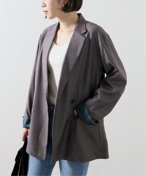 JOINT WORKS(ジョイントワークス)の「J-TRギャバ 1Bダブルジャケット(テーラードジャケット・レディース・チャコールグレー/ネイビー・FREE)」の2枚目の写真