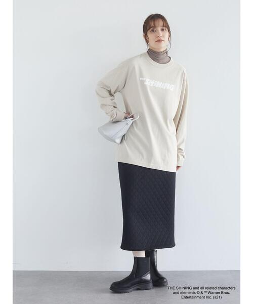 Green Parks(グリーンパークス)の「・novem9 シアーハイネックプルオーバー*(Tシャツ/カットソー・レディース・ベージュ/グレー/ライトカーキ/グレイッシュベージュ・FREE)」の5枚目の写真