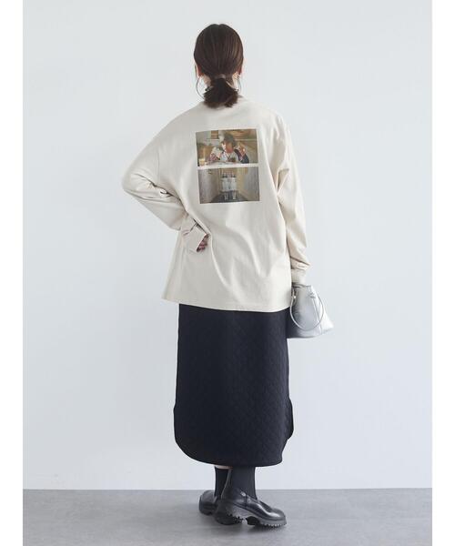 Green Parks(グリーンパークス)の「・novem9 シアーハイネックプルオーバー*(Tシャツ/カットソー・レディース・ベージュ/グレー/ライトカーキ/グレイッシュベージュ・FREE)」の6枚目の写真