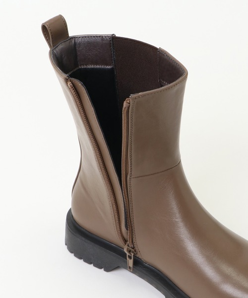 ikka（イッカ）の「ミドルサイドゴアタンクブーツ（ブーツ・レディース・ブラック/グレー/ベージュ・M/L）」の14枚目の写真