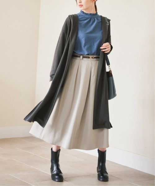 ikka（イッカ）の「ミドルサイドゴアタンクブーツ（ブーツ・レディース・ブラック/グレー/ベージュ・M/L）」の5枚目の写真