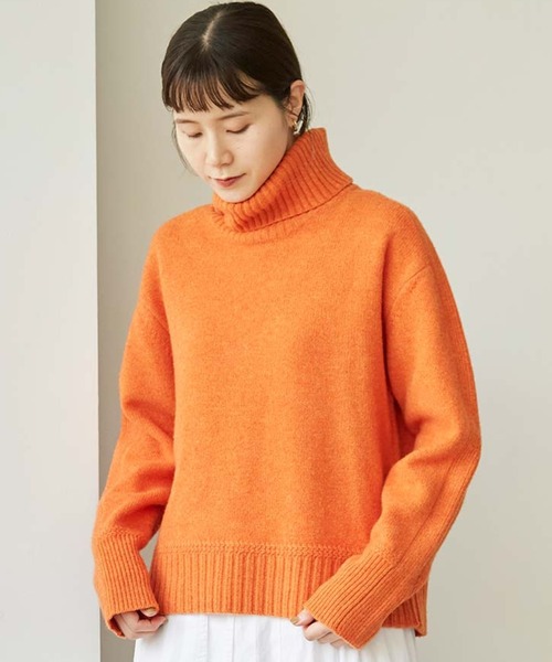 note et silence （ノートエシロンス）の「COLCHIS 5Gタートルプルオーバー（ニット/セーター・レディース・オレンジ/ベージュ/グレー/ブルー・FREE）」の5枚目の写真