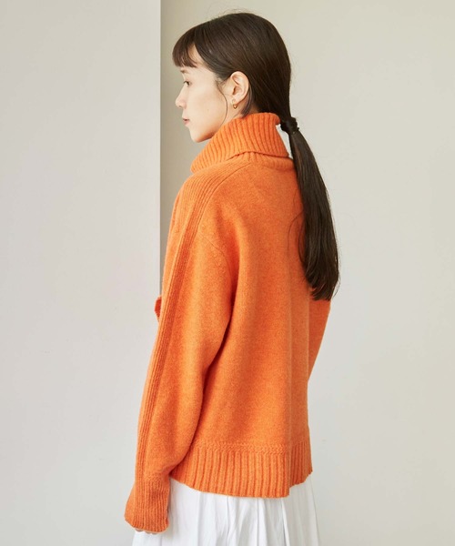 note et silence （ノートエシロンス）の「COLCHIS 5Gタートルプルオーバー（ニット/セーター・レディース・オレンジ/ベージュ/グレー/ブルー・FREE）」の6枚目の写真