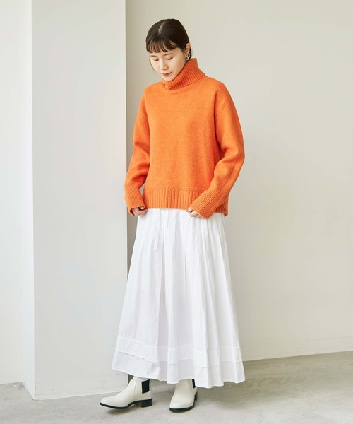 note et silence （ノートエシロンス）の「COLCHIS 5Gタートルプルオーバー（ニット/セーター・レディース・オレンジ/ベージュ/グレー/ブルー・FREE）」の11枚目の写真