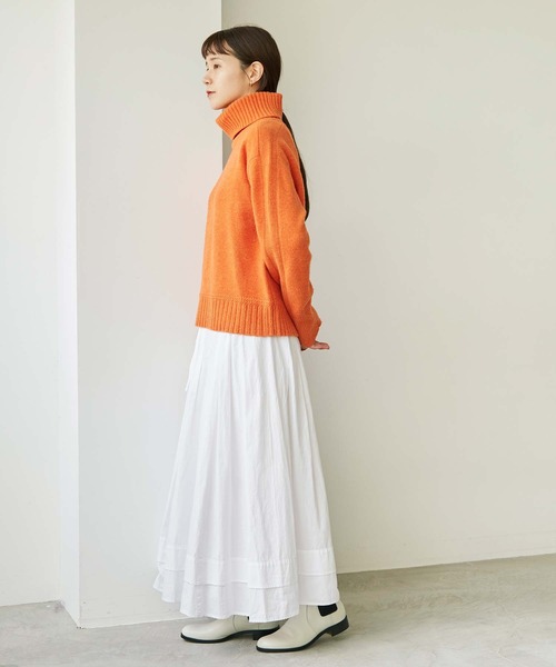 note et silence （ノートエシロンス）の「COLCHIS 5Gタートルプルオーバー（ニット/セーター・レディース・オレンジ/ベージュ/グレー/ブルー・FREE）」の12枚目の写真