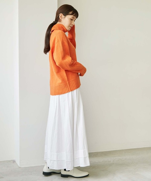 note et silence （ノートエシロンス）の「COLCHIS 5Gタートルプルオーバー（ニット/セーター・レディース・オレンジ/ベージュ/グレー/ブルー・FREE）」の15枚目の写真