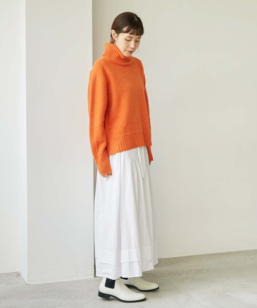 note et silence （ノートエシロンス）の「COLCHIS 5Gタートルプルオーバー（ニット/セーター・レディース・オレンジ/ベージュ/グレー/ブルー・FREE）」の16枚目の写真