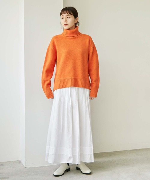 note et silence （ノートエシロンス）の「COLCHIS 5Gタートルプルオーバー（ニット/セーター・レディース・オレンジ/ベージュ/グレー/ブルー・FREE）」の17枚目の写真