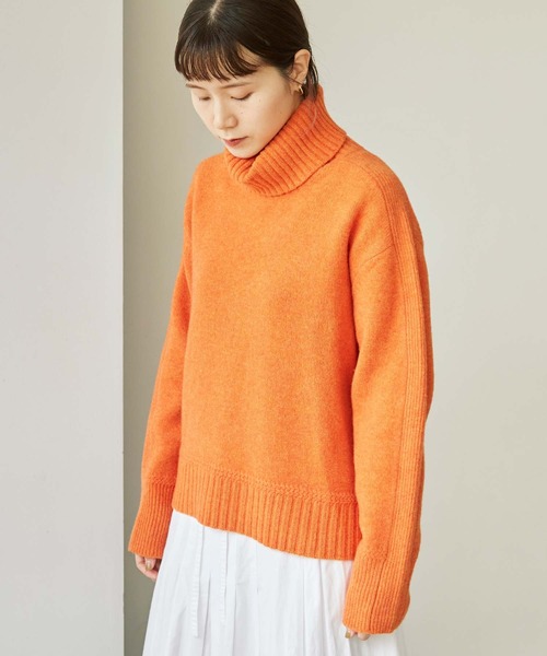 note et silence （ノートエシロンス）の「COLCHIS 5Gタートルプルオーバー（ニット/セーター・レディース・オレンジ/ベージュ/グレー/ブルー・FREE）」の10枚目の写真