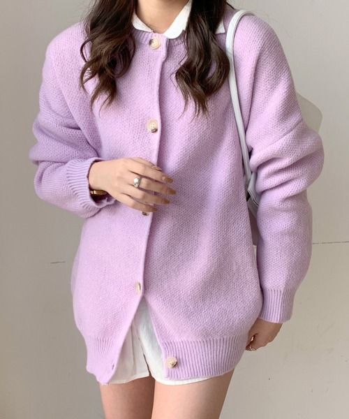 Diosfront（ディオスフロント）の「ボリュームスリーブビックシルエットカーディガン（カーディガン/ボレロ・レディース・ライトブルー/ブラック/ベージュ/ライトパープル/ネイビー/グレー/モカ/カーキ・FREE）」の8枚目の写真