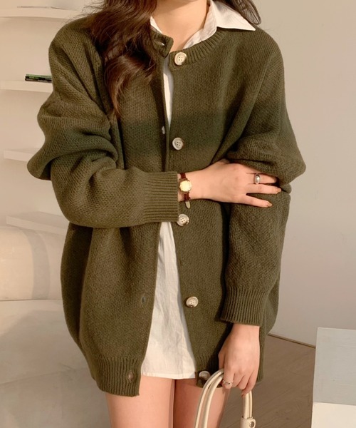 Diosfront（ディオスフロント）の「ボリュームスリーブビックシルエットカーディガン（カーディガン/ボレロ・レディース・ライトブルー/ブラック/ベージュ/ライトパープル/ネイビー/グレー/モカ/カーキ・FREE）」の19枚目の写真