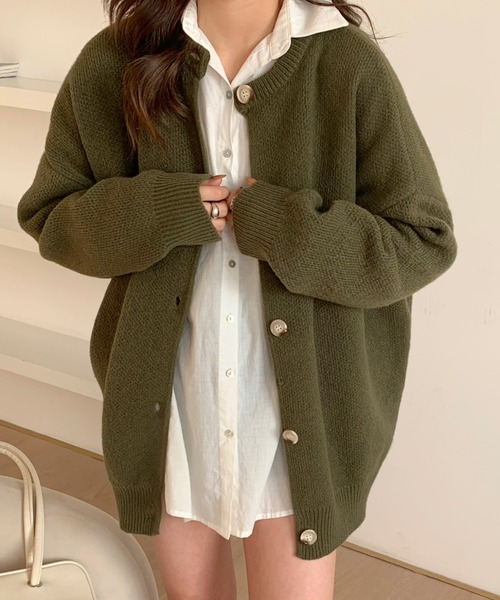 Diosfront（ディオスフロント）の「ボリュームスリーブビックシルエットカーディガン（カーディガン/ボレロ・レディース・ライトブルー/ブラック/ベージュ/ライトパープル/ネイビー/グレー/モカ/カーキ・FREE）」の21枚目の写真