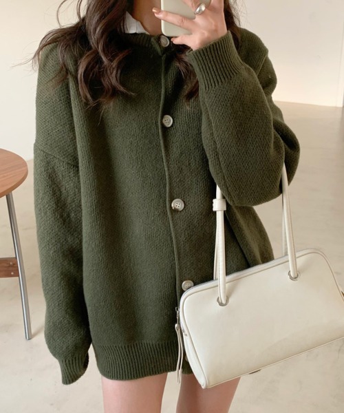 Diosfront（ディオスフロント）の「ボリュームスリーブビックシルエットカーディガン（カーディガン/ボレロ・レディース・ライトブルー/ブラック/ベージュ/ライトパープル/ネイビー/グレー/モカ/カーキ・FREE）」の14枚目の写真