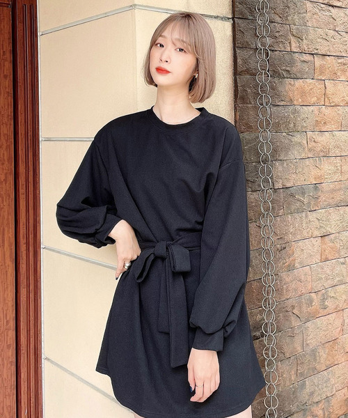 Voyage titty&Co.PETIT(ボヤージュティティアンドコープチ)の「【Voyage titty&Co. PETIT】ボリュームスリーブミニワンピース(ワンピース・レディース・ブラウン/オレンジ/ブラック・FREE)」の7枚目の写真