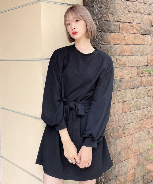 Voyage titty&Co.PETIT(ボヤージュティティアンドコープチ)の「【Voyage titty&Co. PETIT】ボリュームスリーブミニワンピース(ワンピース・レディース・ブラウン/オレンジ/ブラック・FREE)」の9枚目の写真
