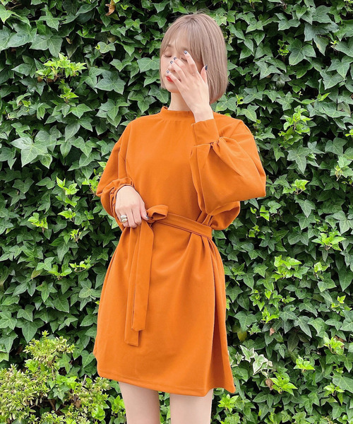 Voyage titty&Co.PETIT(ボヤージュティティアンドコープチ)の「【Voyage titty&Co. PETIT】ボリュームスリーブミニワンピース(ワンピース・レディース・ブラウン/オレンジ/ブラック・FREE)」の15枚目の写真