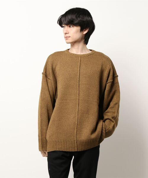 ＪＵＧＬＡＮＳ（ユグランス）の「Revo.　5G ABヤーンリンキングクルーネックニット（ニット/セーター・メンズ・カーキ/ブラック/ホワイト/ベージュ・M/L）」の7枚目の写真