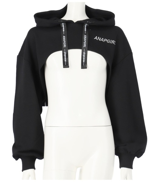 ANAP GｉRL（アナップガール）の「ショート丈フーディートップス（Tシャツ/カットソー・キッズ・ブラック/パープル・M/S）」の9枚目の写真