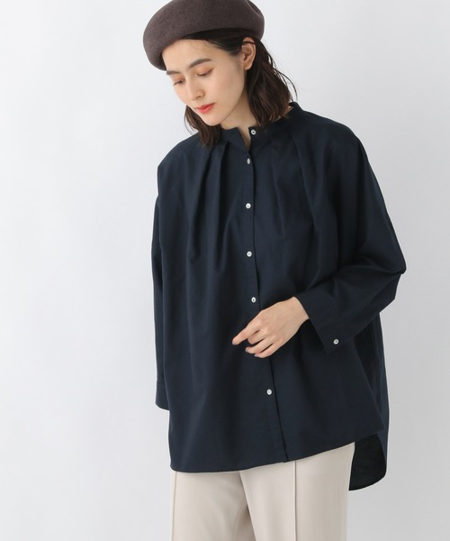 LEPSIM（レプシィム）の「オックスポンチョシャツ　957800（シャツ/ブラウス・レディース・ライトグリーン/オフホワイト/ネイビー・FREE）」の3枚目の写真