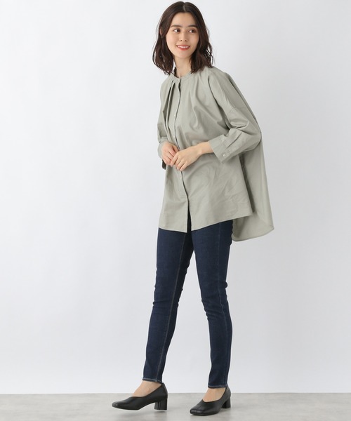 LEPSIM（レプシィム）の「オックスポンチョシャツ　957800（シャツ/ブラウス・レディース・ライトグリーン/オフホワイト/ネイビー・FREE）」の12枚目の写真