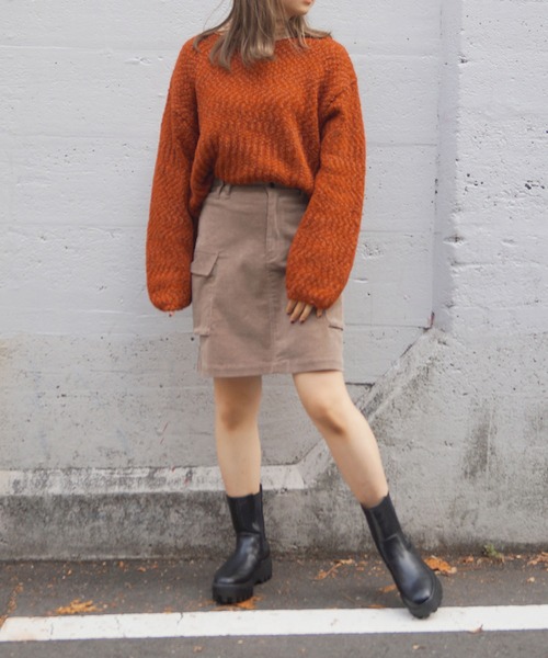 179/WG(イチナナキュウダブルジー)の「スラブヤーンニットプル(ニット/セーター・レディース・オフホワイト/オレンジ/ブルー/グリーン・FREE)」の20枚目の写真